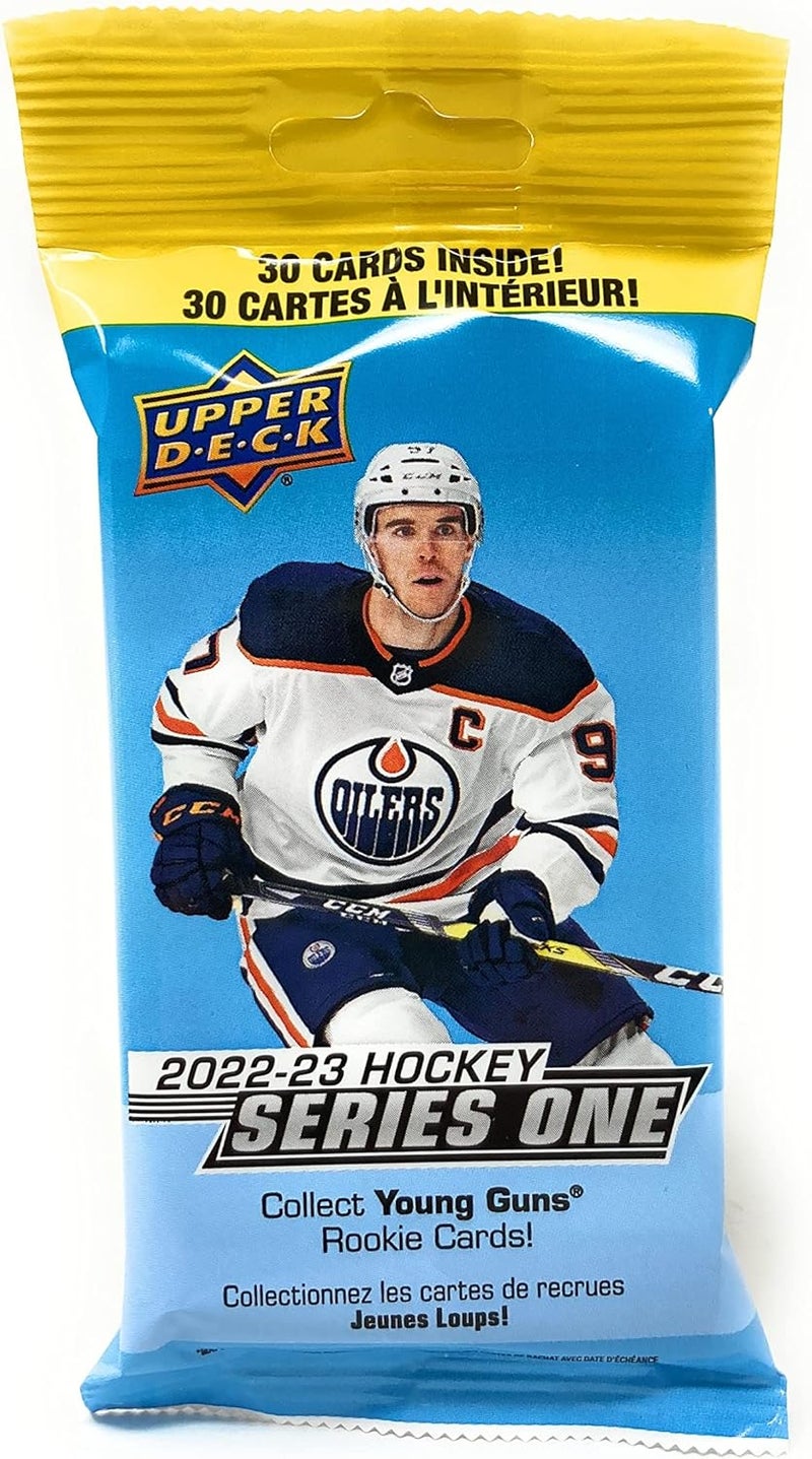 Upper Deck حزمة بطاقات الهوكي السميكة 2022-23 السلسلة 1 (تحتوي على 30 بطاقة) - Image 1